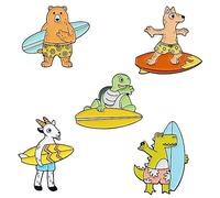 BESPORTBLE 1set Cartoon Animal Brooch Pins Decorative Enamel Pins for Coats and Hats Cute Mixed Style Accessories for Parties and Women 5pcs