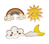 BESPORTBLE 1set Cartoon Brooches Sun Cloud Rainbow Design Clothing Ornaments for Fashion Accessories Decorative Pins for Parties Weddings Daily Wear 4pcs