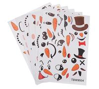 BESPORTBLE 1set Cartoon Snowman Face Stickers for Christmas Decorations Showcase for Doors Fun Holiday Wall Decals Vibrant Design for Festive Atmosphere