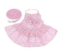 BESPORTBLE 1set Clothing Leash Cute Bunny Dress for Indoor and Outdoor Activities Comfortable Pet Floral Design for