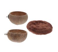 BESPORTBLE 1set Coconut Shell Feeding Bowl for Animals Pet Food Dish for Chinchillas and Chipmunks for Dry and Fresh Food Deep Design to Prevent Overflow