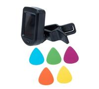 BESPORTBLE 1Set Compact Guitar Tuner with Picks for Acoustic Guitar Bass Violin Ukulele Easy Clip Design Durable Materials Multiple Tuning Modes for Convenient Use