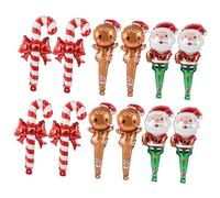 BESPORTBLE 1Set Creative Handheld Christmas Balloons Foil Inflatable Santa Gingerbread Man and Candy Cane for Festive for Indoor Outdoor Celebrations