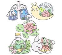 BESPORTBLE 1set Cute Snail Brooches Fun Flower and Animal Pins for Women Teens Scarf Brooch Clips for Clothing Bag Decoration 5pcs