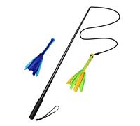 BESPORTBLE 1set Dog Teaser Stick Extendable Interactive Training Pole for Dogs Cats Portable Pet Teaser Toy to Exercise and Agility Telescoping Design Elastic String for Engaging Play