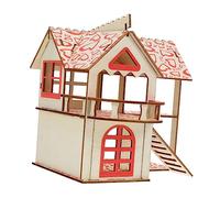 BESPORTBLE 1set Double Layer Wooden Hamster Castle Climbing Ladder Pet Villa Hideout for Hamsters Gerbils and Mice and Cozy Snooze Space