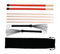 BESPORTBLE 1Set Drum Stick and Wire Brush Includes Bamboo Drumsticks Steel Wire Brushes Drum Accessory for Musicians with Storage Bag