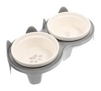 BESPORTBLE 1set Elevated Cat Bowl Stand Dual Use Feeding and Watering Bowls for Cats and Kittens Easy to Clean Neck-friendly Design and Safe Material Modern
