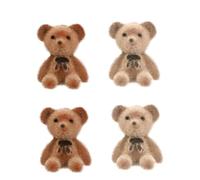 BESPORTBLE 1Set Flocking Bowknot Bear Dolls Cute Bag DIY Accessory for Mini Bear Doll Decor for Bags Cellphone Cases and Clothes