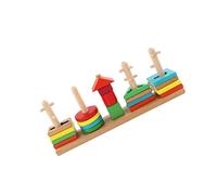 BESPORTBLE 1Set Geometric Shape Building Blocks Wooden Educational for Early Learning Enhances Creativity Intelligence for Parent Interaction Safe and Design