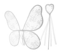 BESPORTBLE 1set Girls Lace Butterfly Wings and Fairy Costume for Birthday Parties Stage and Dress-up Romantic Photo Prop and Engaging Stage Accessory