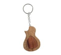 BESPORTBLE 1Set Guitar Wooden Picks with Keychain Storage Box Durable Plectrums for Stringed Instruments Creative Design for Present for Musicians and Guitar Lovers