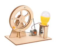 BESPORTBLE 1Set Hand Crank Generator Kit for DIY Educational Science Experiment with Bulb Accessories Portable Wooden Model for Learning Basic Mechanical Principles