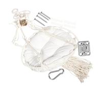 BESPORTBLE 1set Macrame Cat Hanging Bed Bohemian Style Pet Hammock for Animals Breathable Indoor Cat Swing Includes Hook and Toys Height
