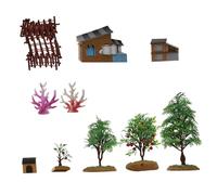 BESPORTBLE 1Set Micro Landscape Farm Model Decoration for DIY Scene Layout with Farmhouse Fruit Trees and Fences Stimulates Imagination and Role Playing Fun