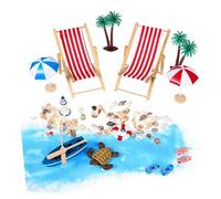 BESPORTBLE 1Set Miniature Beach Cute Craft Decorations with Chairs Umbrellas for Dollhouses Scene Layouts Educational Tool for Creativity Safe for Adults