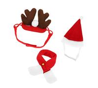 BESPORTBLE 1set Pet Christmas Hat and Scarf Antler Headdress Cute Costume Accessory for Dogs and Cats for Holiday Celebrations and Festive Family Photos