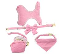 BESPORTBLE 1set Puppy Set Vest and Leash Breathable for Small Dogs Includes Bowtie and Bandana for Walking and