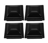 BESPORTBLE 1set Pyramid Square Post Cap Covers with Polished Finish Iron Material Black Conceals Weld Marks Easy to Replace for Aluminum and Metal Posts 4pcs