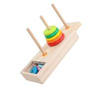 BESPORTBLE 1set Rainbow Stacking Ring Toy Wooden Geometric Stackable Building Blocks for Boy Girl Nesting Toys to Enhance Cognitive Skills and Fine Motor Development
