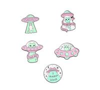 BESPORTBLE 1set Space Cat Enamel Lapel Pin Cute Astronaut Brooches for Backpacks Jackets Clothing Creative Badge with Rhinestones for Unique Style 5pcs