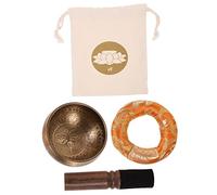 BESPORTBLE 1Set Tibet Singing Bowl Flat Bottom Meditation Bowl for Mindfulness and Home Decor Calming Sound Includes Mallet and Cushion