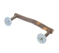 BESPORTBLE 1set U-shaped Parrot Wooden Perch Stand Food Bowl and Bite-resistant Bird Training Rack for Parrots Easy Installation Natural Material