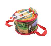 BESPORTBLE 1Set Wooden Drum Set Adjustable Belt Drumsticks Double Sided Animal Design Percussion Instrument for Music Education for Home School and Kindergarten