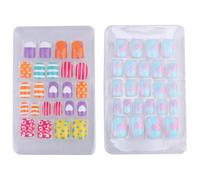 BESPORTBLE 2 Boxes Detachable Fake Nails for, Non-toxic Environmental Friendly Artificial Fingernails Jelly Glue, Manicure Set, Assorted Patterns