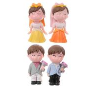 BESPORTBLE 2 Pairs Bride Groom Cake Topper with Romantic Couple Figures Multifunctional Wedding Cake Decoration for Wedding Day DIY Landscape and Tabletop Display