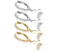 BESPORTBLE 2 Pairs Butterfly Dangle Earrings for Women Elegant Copper Design Platinum for Parties Weddings and Everyday Wear Charming Earring