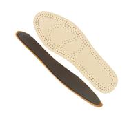 BESPORTBLE 2 Pairs Cowhide Leather Insoles Breathable Shock Absorbing Sports Shoe Pads for Men Soft Latex Material Reduces Foot Pressure and Odour