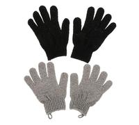 BESPORTBLE 2 Pairs Exfoliating Shower Gloves Bath Mitts with Separate Fingers for Body Scrubbing and Skin Care Suitable for Men and Women Neck Shoulder Feet Cleanser