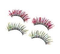 BESPORTBLE 2 Pairs False Eyelashes Glitter Lash Extensions Rhinestone Eyelashes for Makeup Party Stage Cosplay Soft Wispy Lashes
