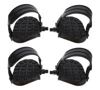 BESPORTBLE 2 Pairs Indoor Cycling Pedals Replacement with Adjustable Nylon Straps for Exercise Bike, Stationary Bike Foot Pegs Compatible with Fitness Equipment and Home Gym