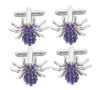 BESPORTBLE 2 Pairs Novelty Spider Cufflinks for Men, Alloy Rhinestone Formal Shirt Cufflinks with Secure Fit and Sturdy Grip, for Formal Party and Social Events, Stylish Insect Themed