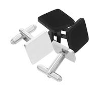 BESPORTBLE 2 Pairs Stainless Steel Cufflinks for Men Elegant Square DIY Design for Business Weddings and Formal Events Versatile Groom Jewelry Accessories Steel and Black Color