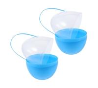 BESPORTBLE 2 PC Sky Blue Jumbo Easter Eggs with Handles Fillable Plastic Containers for Party Favors and Surprise Giant Buckets for Egg Hunt Creative Play and Family Events