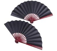 BESPORTBLE 2 Pcs 8 Inch Bamboo Folding Fans Diy Blank Handheld Fabric Fan Chinese Style Fan for Wedding Dancing