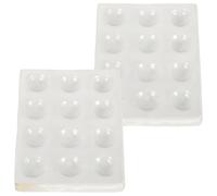 BESPORTBLE 2 Pcs Ceramic Spot Plate with 12 Holes for Chemical Testing and Scientific Experiment in Chemistry Laboratory, Practical and Simple to Store White Porcelain Reaction Plate
