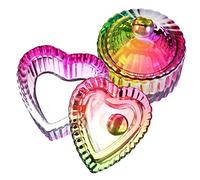 BESPORTBLE 2 Pcs Dappen Dishes for Acrylic Nails Glass Bowls with Lids Round Heart Shape for Mixing Liquids and Storing Nail Decorations Home Professional Use