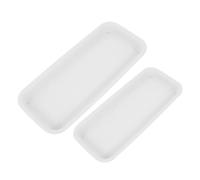 BESPORTBLE 2 Pcs Flower Pot Water Tray Flower Pot Base Tray Rectangular Resin Beige Stable Support Easy to Clean Indoor Kitchen