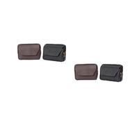 BESPORTBLE 2 pcs Men's Leather Waist Bag Retro Style Multi Functional Mobile Phone Pouch with Zipper Wallet for Outdoor Travel Running Cycling Fits Belt Securely Fashionable Random Color