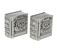BESPORTBLE 2 Pcs Metal Tooth Keepsake Boxes with Adorable Animal Patterns Flannelette Retro Style Milk Teeth Containers for Newborn Boys and Portable Memory Holders