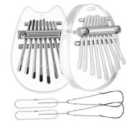 BESPORTBLE 2 Pcs Mini Kalimba Thumb Piano 8-note Acrylic Pocket Finger Piano Compact and Portable Musical Instrument Easy to Learn for Adults and Beginners