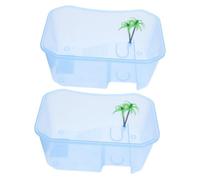 BESPORTBLE 2 Pcs Mini Turtle Tank Reptile Pet Box Tortoise Enclosure Accessories Ventilated Tortoise Present