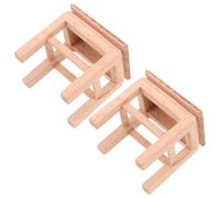 BESPORTBLE 2 Pcs Mini Wooden Stool Dollhouse Miniature Furniture Robust Tiny Chair for Doll House Accessories Realistic Design for Various Miniature Home Scenes