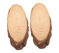 BESPORTBLE 2 Pcs Outdoor Wood Stepping Stones Oval Wooden Blocks Weather-Resistant Paving Stones for Garden Pathway Landscaping Lawn Patio Walkways