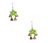 BESPORTBLE 2 Pcs Parrot Accessory Five-pointed Star Toy Wind Chime Pendant Bird Cage Decor