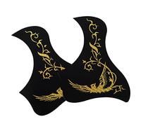 BESPORTBLE 2 Pcs Professional Self-adhesive Guitar Pickguard Protective Stickers for 40-41 Inch Acoustic Guitar Anti-scratching Decals in Gold Bird and Design